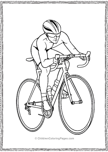 A Cyclist Crouched In An Aerodynamic Position Free PDF Printable