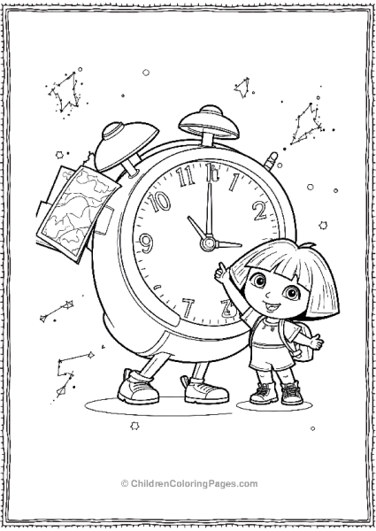 A Friendly Clock Character Pointing To A Specific Time Free PDF Printable