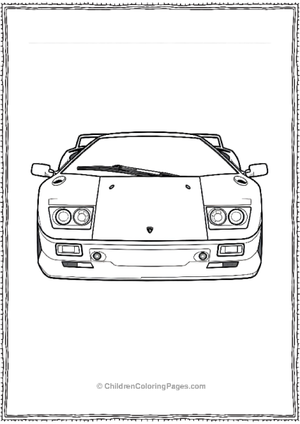 A Frontfacing Lamborghini Diablo Free PDF Printable