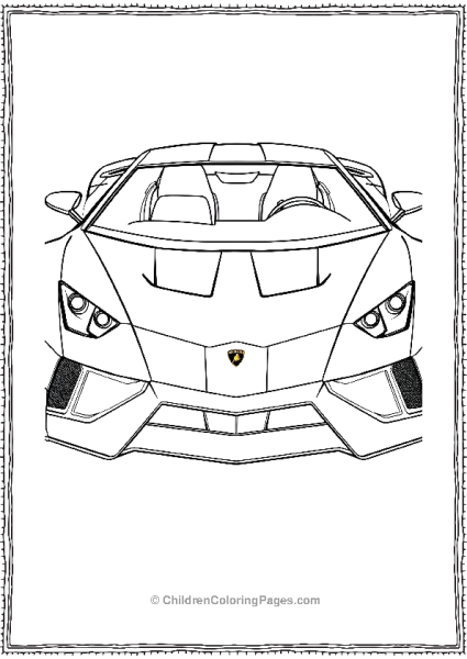 A Frontfacing Lamborghini Terzo Millennio Showcasing Free PDF Printable