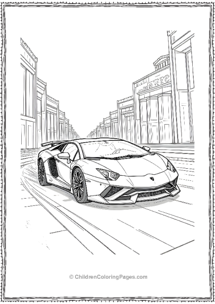 A Lamborghini Centenario Racing Past Urban Art Free PDF Printable