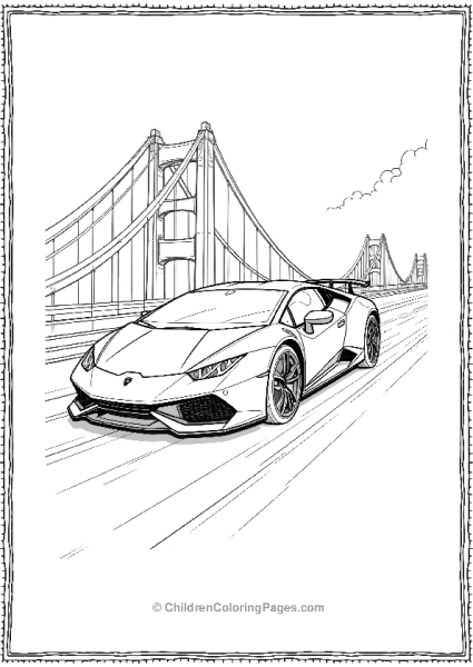 A Lamborghini Huracn Crossing A Bridge Free PDF Printable