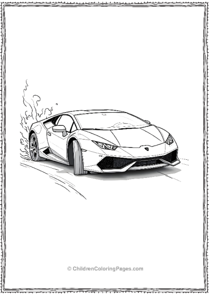 A Lamborghini Huracn Drifting Around A Sharp Turn Free PDF Printable