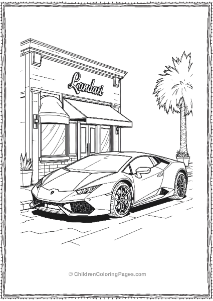 A Lamborghini Huracn Parked Outside A Luxury Restaurant Scaled Free PDF Printable