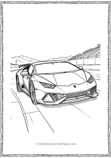 A Lamborghini Huracn Performante On A Racetrack Free PDF Printable