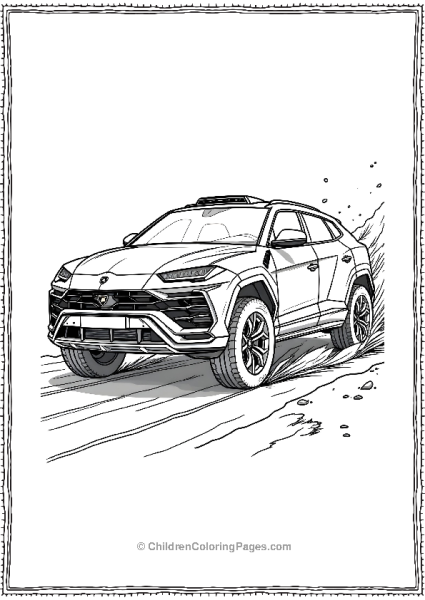 A Lamborghini Urus Participating In An Off Road Race Free PDF Printable