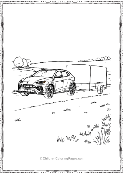 A Lamborghini Urus Towing A Trailer Free PDF Printable