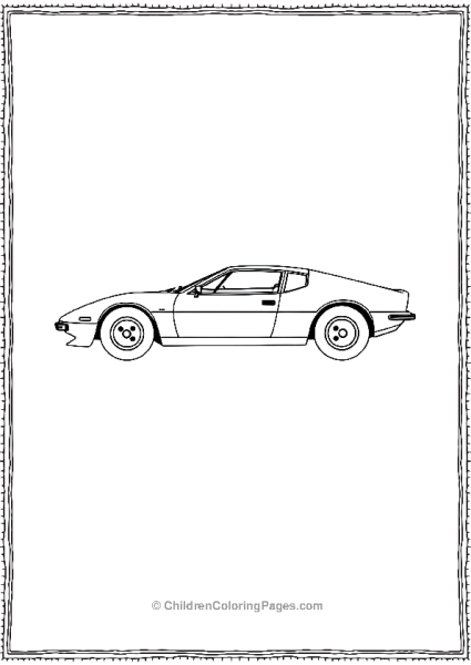 A Minimalist Side View Of A Lamborghini 400 GT Free PDF Printable