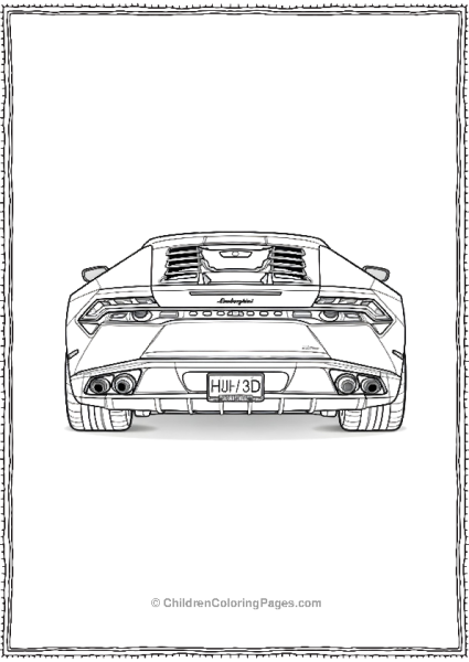 A Rearview Of A Lamborghini Sian Showing Free PDF Printable