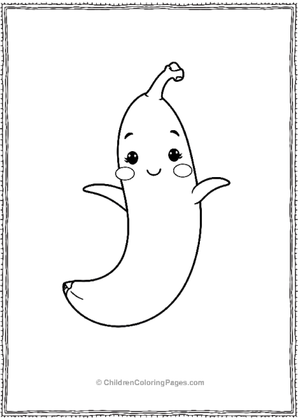 A Shy Banana Blushing Cheeks Minimalist Illustration Free PDF Printable