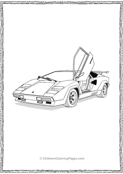 A Side Profile Of The Lamborghini Countach Free PDF Printable