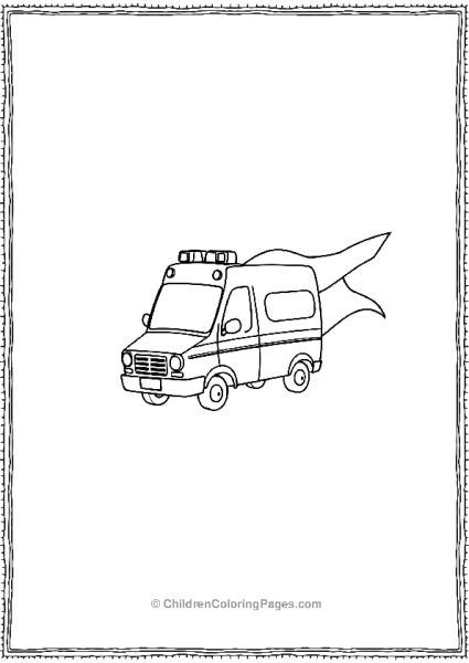 A Superhero Ambulance With Cape Flying Scaled Free PDF Printable