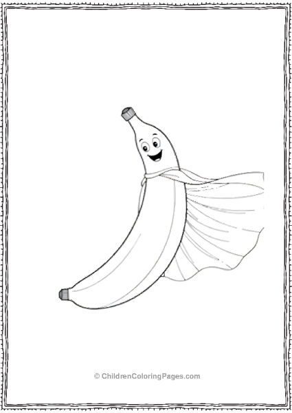 A Superhero Banana Flying In The Wind Free PDF Printable