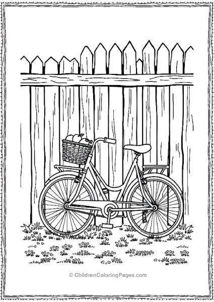 A Vintage Bike Parked By A Wooden Fence Free PDF Printable