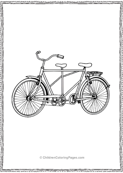 A Vintage Tandem Bicycle For Two Riders Free PDF Printable