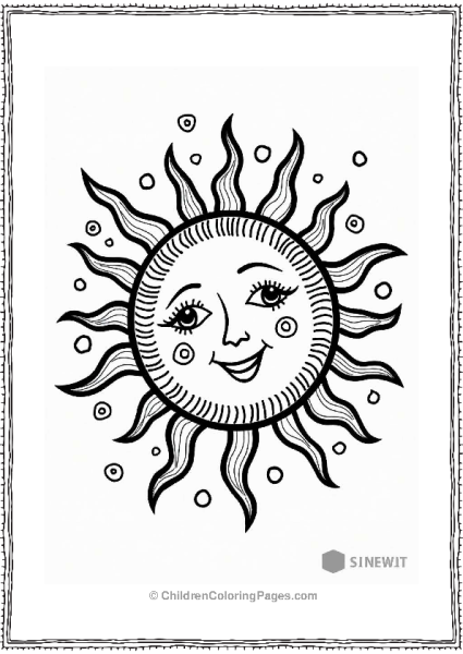 Abstract Sun With Patterns Free PDF Printable