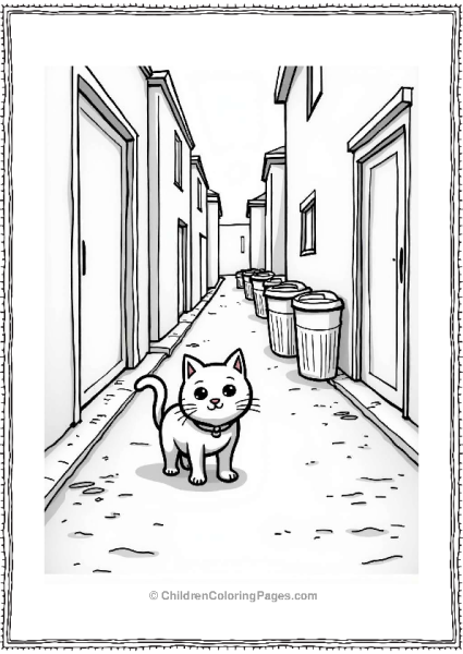 Adventurous Cat In An Alley Free PDF Printable