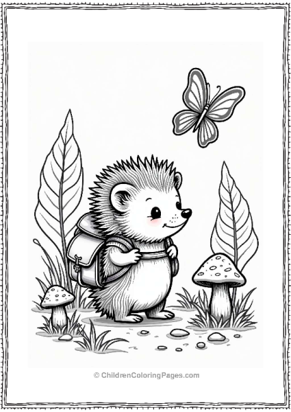 Adventurous Hedgehog In A Fantasy Forest Free PDF Printable