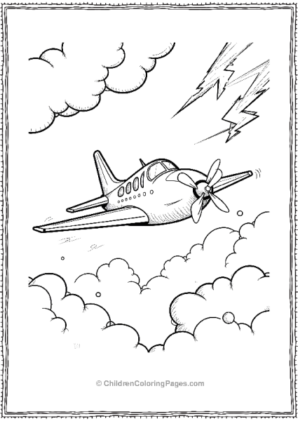 Airplane Flying Through Storm Clouds Free PDF Printable