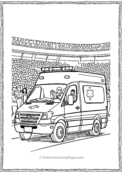 Ambulance Assisting During A Competition Free PDF Printable