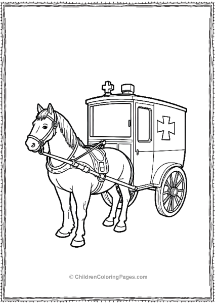 Ambulance Drawn By Horses Free PDF Printable