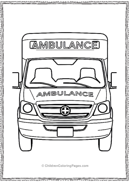 Ambulance Front Facing Scaled Free PDF Printable