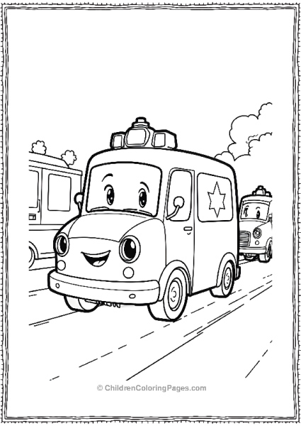 Ambulance Leading A Parade Free PDF Printable