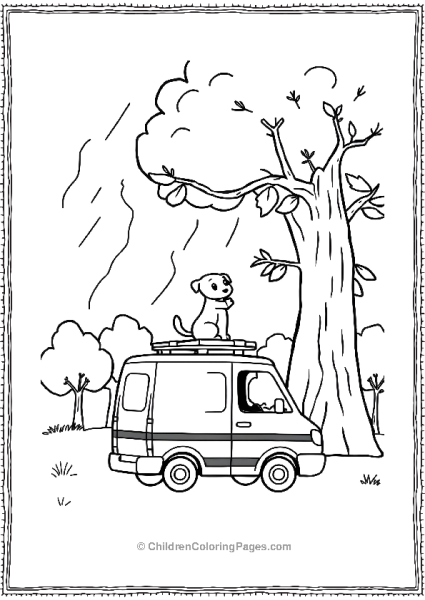 Ambulance Rescuing A Pet Stuck In Tree Free PDF Printable