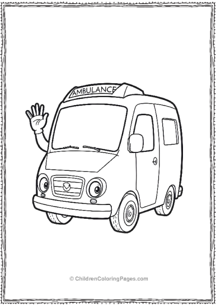 Ambulance Waving Free PDF Printable