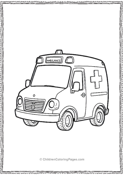 Ambulance With Cute Proportions Free PDF Printable