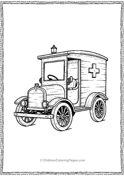 Ambulance With Wooden Wagon Style Free PDF Printable