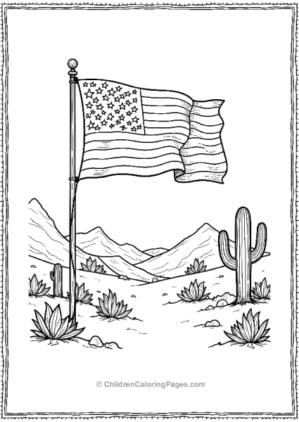 American Flag In The Desert Free PDF Printable