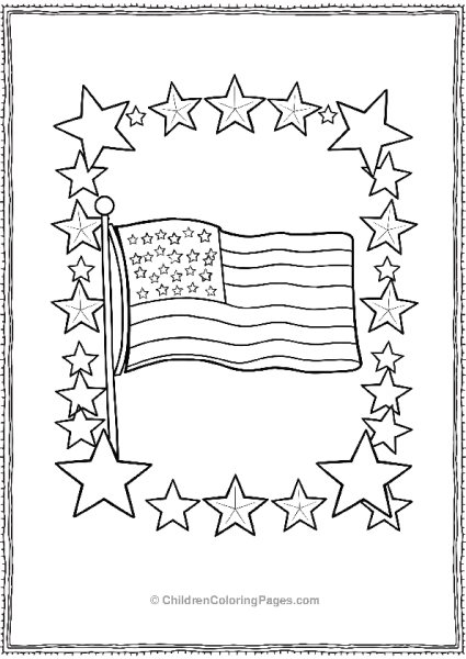 American Flag With Starry Border Free PDF Printable