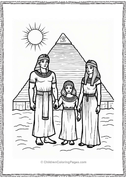 Ancient Egyptian Family By A Pyramid Free PDF Printable