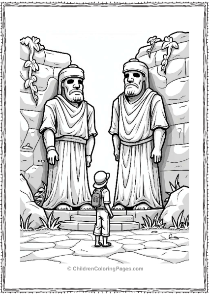 Ancient Statues At A Forgotten Temple Free PDF Printable