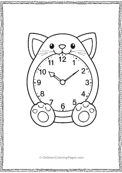 Animal Themed Clock A Cute Cat Clock Free PDF Printable