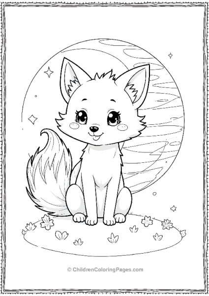 Anime Fox With Zig Zag Pattern Free PDF Printable