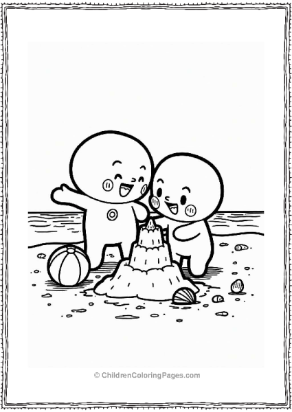 Anpanman And Dokinchan At The Beach Free PDF Printable