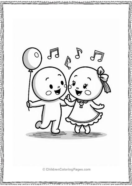 Anpanman And Dokinchan Dancing At A Party Free PDF Printable