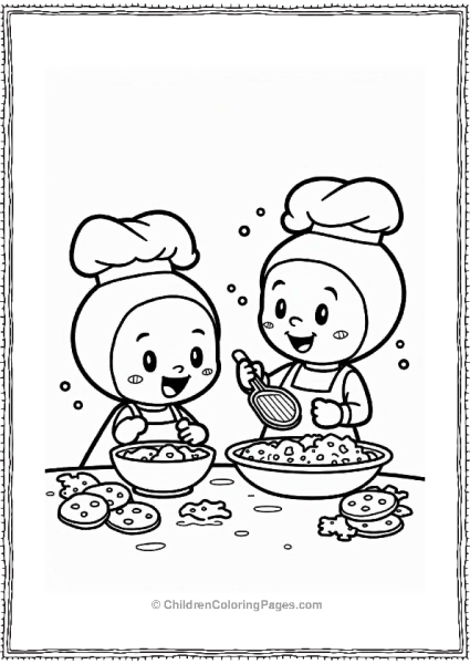 Anpanman And Melonpanna Baking Cookies Free PDF Printable