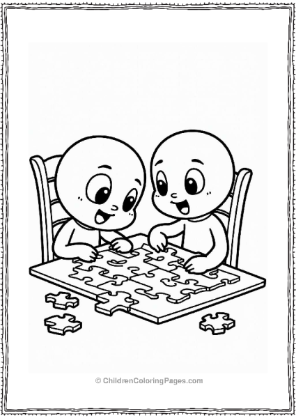 Anpanman And Melonpanna Solving A Puzzle Free PDF Printable