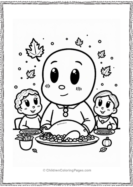 Anpanman At Thanksgiving Dinner Free PDF Printable