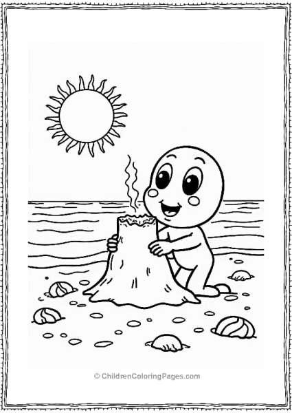 Anpanman Building A Sandcastle At The Beach Free PDF Printable