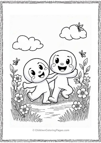 Anpanman Dancing With Melonpanna In A Colorful Meadow Free PDF Printable