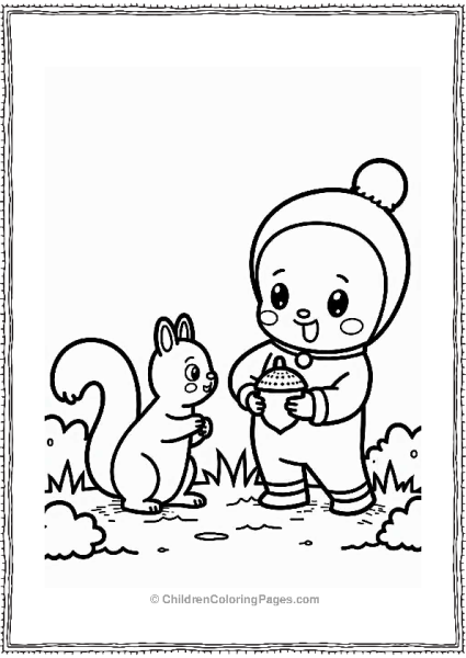 Anpanman Helps A Squirrel Find Its Acorn Free PDF Printable