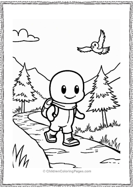 Anpanman Hiking On A Mountain Trail Free PDF Printable