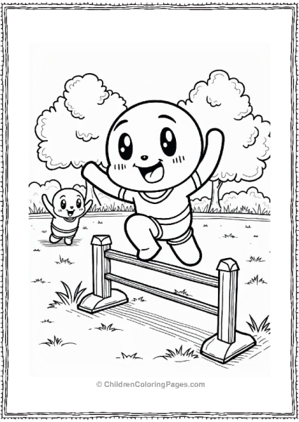 Anpanman Jumping Over Hurdles Free PDF Printable