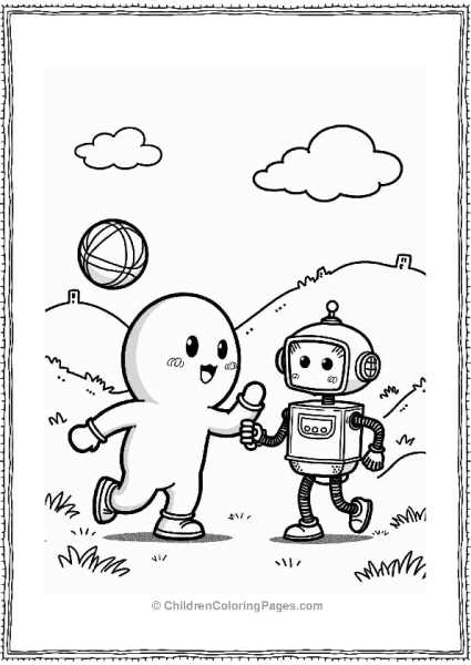 Anpanman Playing Catch With Robot Free PDF Printable