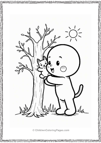 Anpanman Rescuing A Cat From A Tree Free PDF Printable