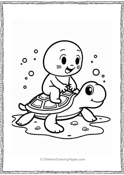 Anpanman Riding A Sea Turtle Free PDF Printable